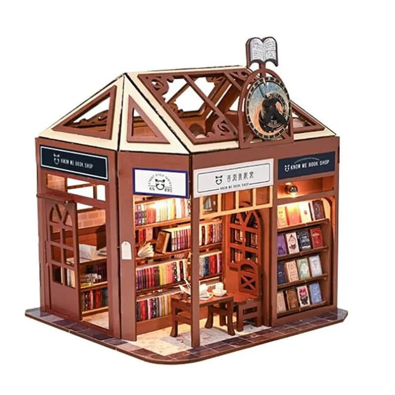 by craftoyx 3D Puzzles mini dollhouse kit Details Book Shop 