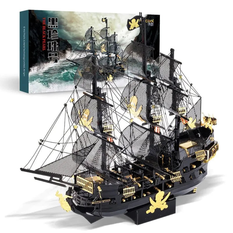 by craftoyx 3D metal black pearl ship assembled gift