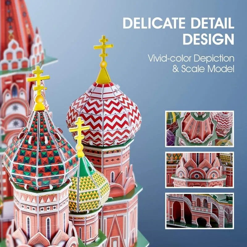 3D Puzzles | St. Basil's Cathedral with LED Lights - CraftoyX