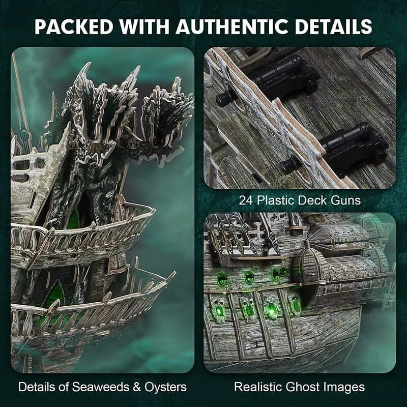 3D Puzzles | Flying Dutchman LED Pirate Ship - CraftoyX