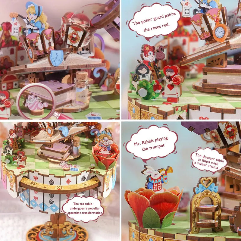 3D Music Box Puzzle Kit | Alice’s Tea Party-CraftoyX