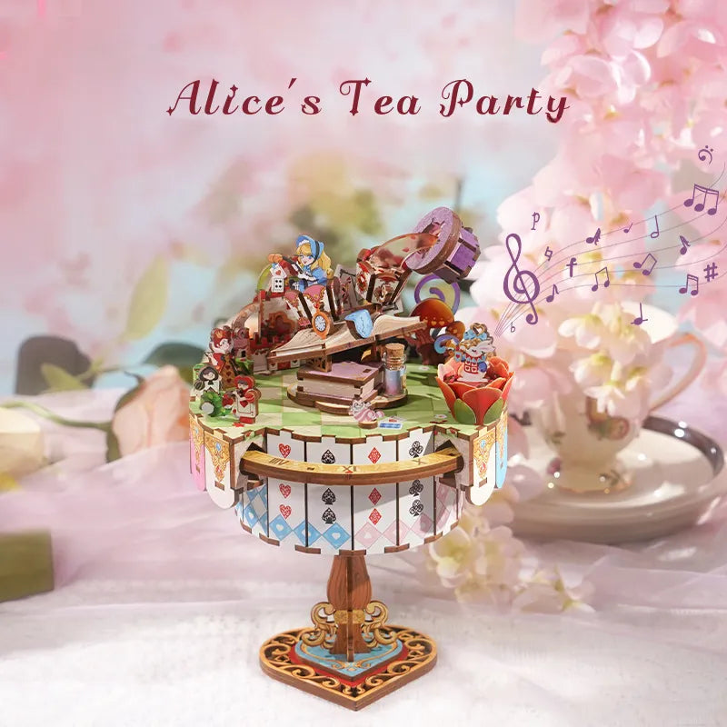 3D Music Box Puzzle Kit | Alice’s Tea Party-CraftoyX