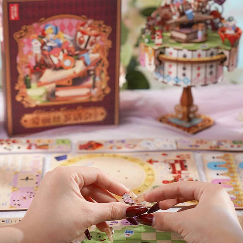 3D Music Box Puzzle Kit | Alice’s Tea Party-CraftoyX