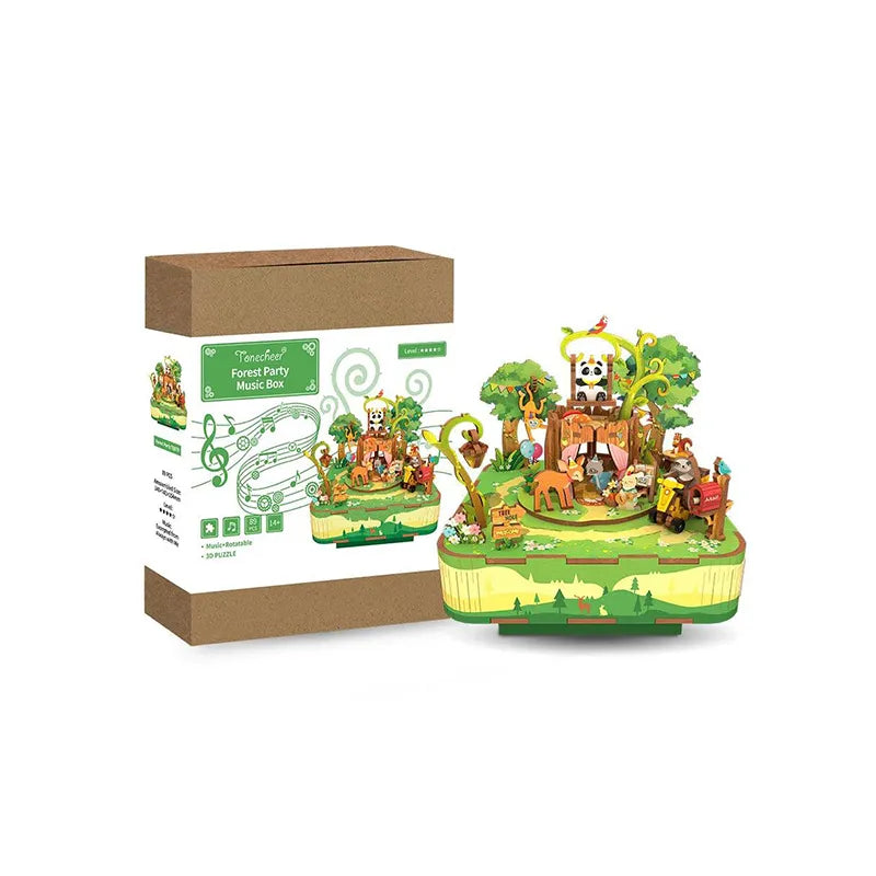 3D Music Box Puzzle Kit | Forest Party-CraftoyX