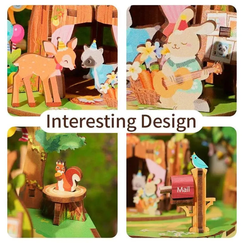 3D Music Box Puzzle Kit | Forest Party-CraftoyX