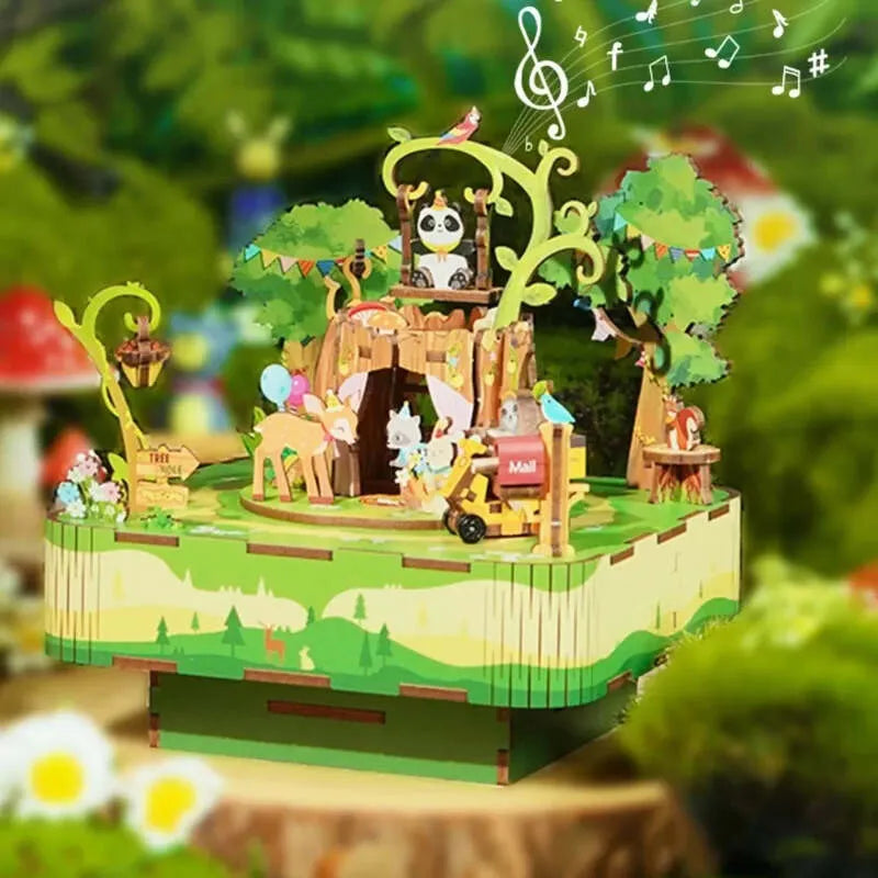 3D Music Box Puzzle Kit | Forest Party-CraftoyX