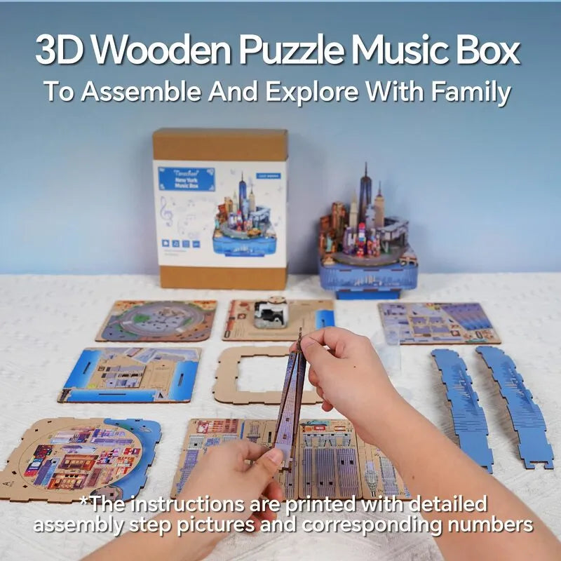 3D Music Box Puzzle Kit | New York-CraftoyX