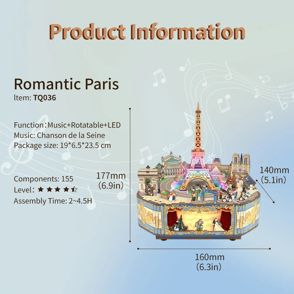 DIY Music Box Kit | Romantic Paris-CraftoyX