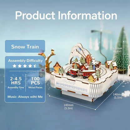 3D Music Box Puzzle Kit | Snow Train-CraftoyX
