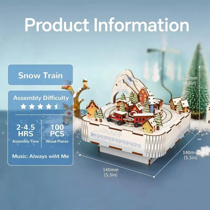 3D Music Box Puzzle Kit | Snow Train-CraftoyX