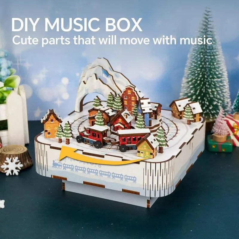 3D Music Box Puzzle Kit | Snow Train-CraftoyX