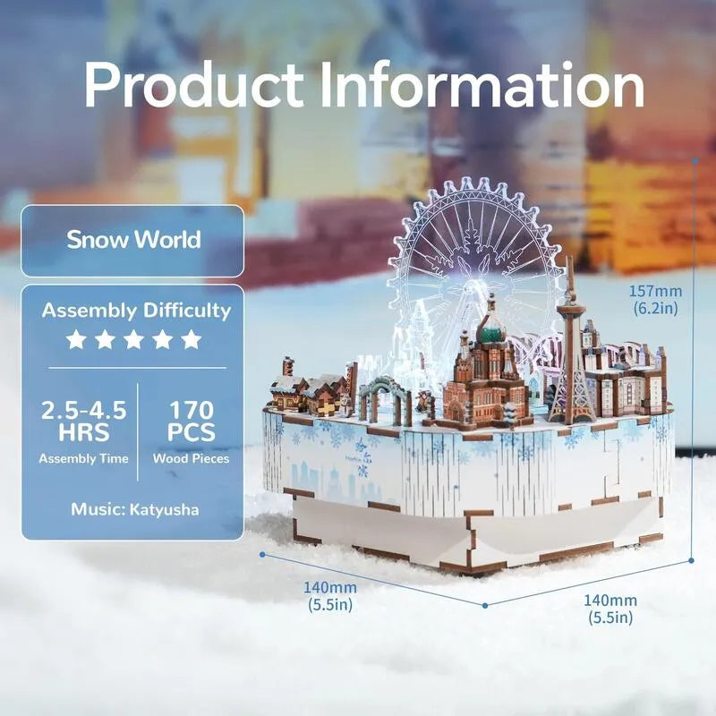 3D Music Box Puzzle Kit | Snow World-CraftoyX