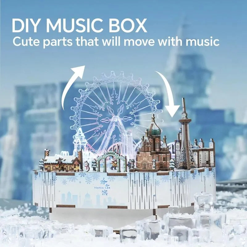 3D Music Box Puzzle Kit | Snow World-CraftoyX