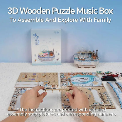 3D Music Box Puzzle Kit | Snow World-CraftoyX