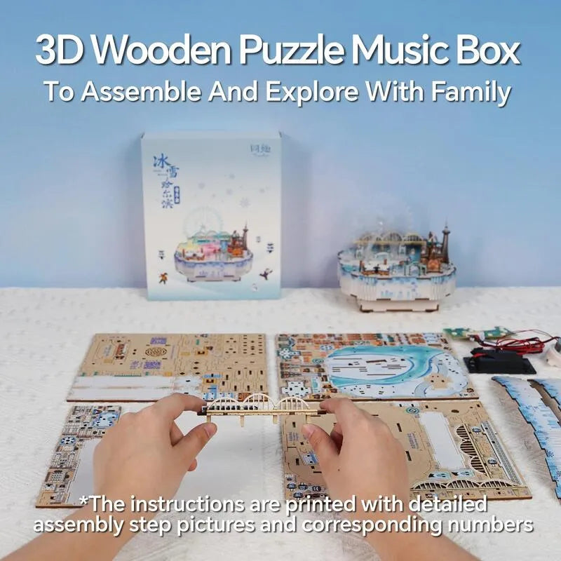 3D Music Box Puzzle Kit | Snow World-CraftoyX