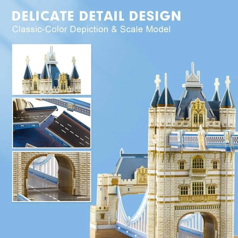 Puzzle 3D | London Tower Bridge - Educational Model Kit - CraftoyX