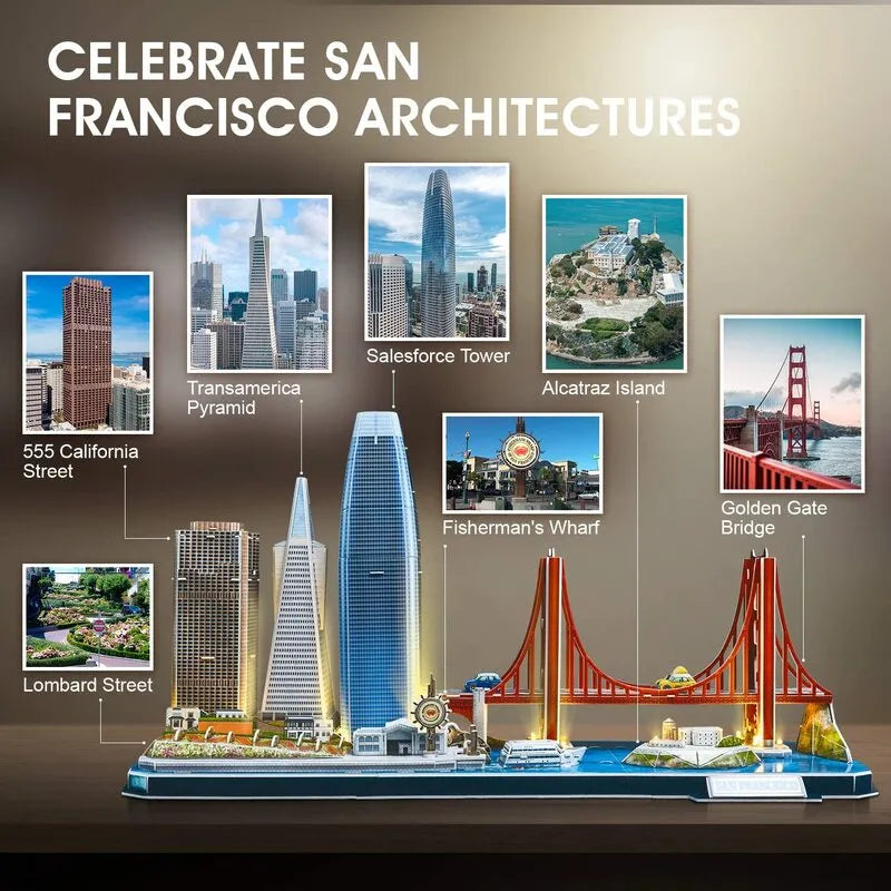 Puzzle 3D | San Francisco Cityline - Architectural Model Kit - CraftoyX