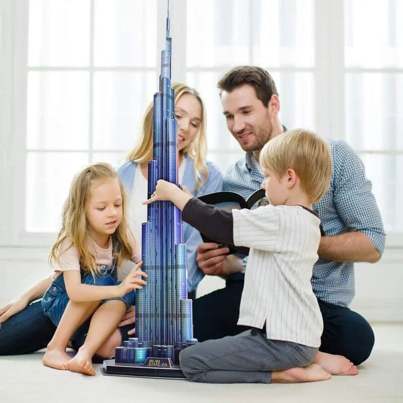 3D Puzzles | Dubai Burj Khalifa with LED Lights - CraftoyX