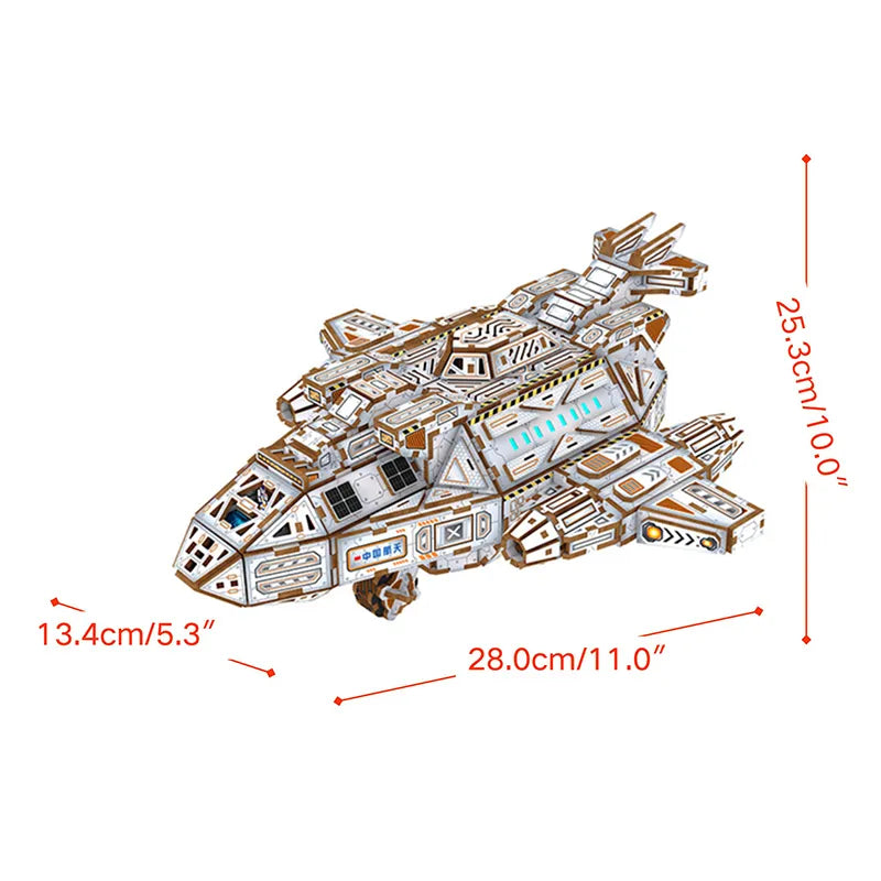 3D Wooden Puzzles | Transfer Spacecraft-Hung Hu - Bluetooth Audio Model-CraftoyX