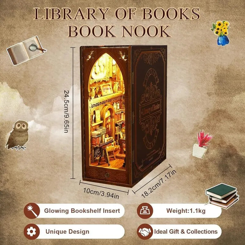 by craftoyx DIY Book Nook Details Library Of Books 