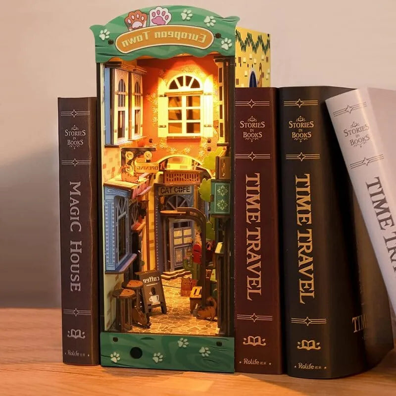 by craftoyx DIY Book Nook Kit CatStreet Bookshelf Display 