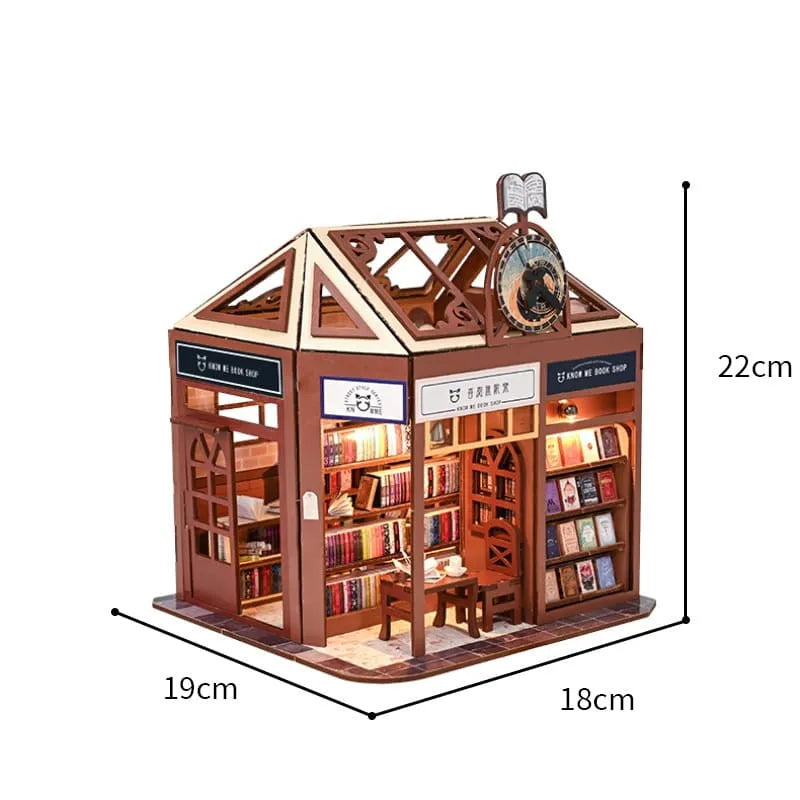 by craftoyx Eco Friendly Miniature House Kit Front Display Book Shop 