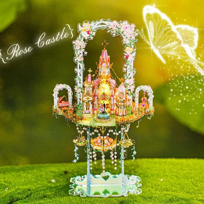 by craftoyx DIY Metal Puzzle Rose Castle Sense of Accomplishment 