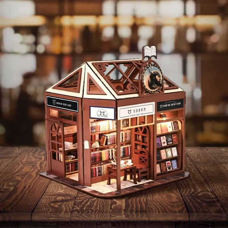 by craftoyx Eco Friendly Miniature House Kit Front Display Book Shop 