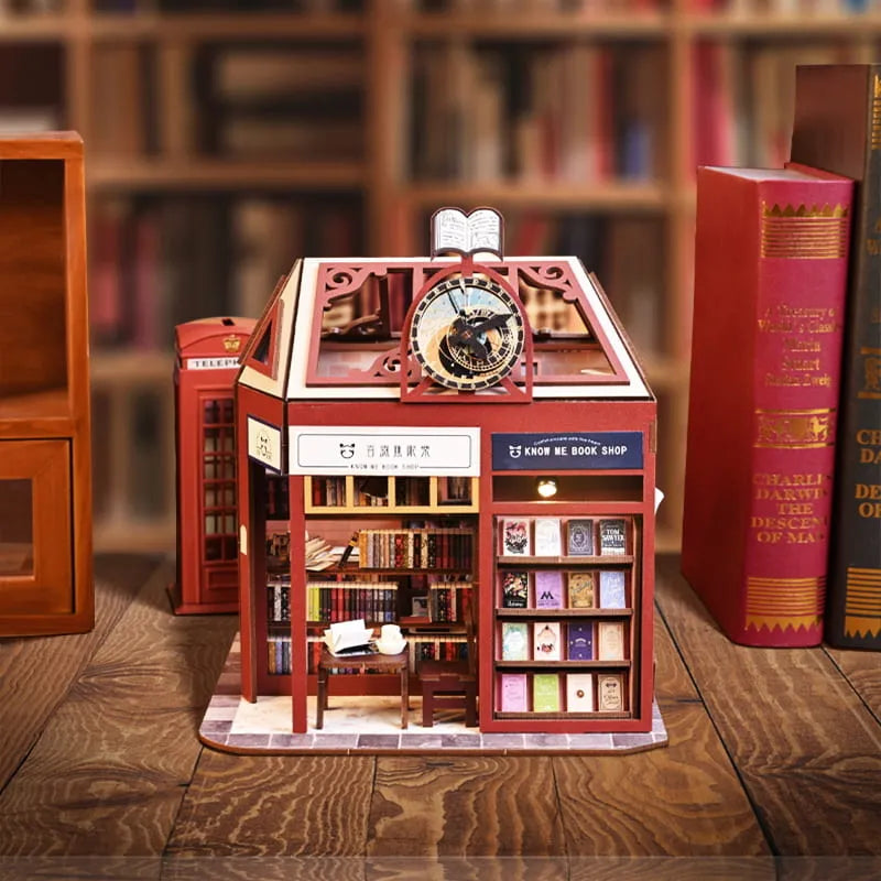 by craftoyx Excellent Home Decor Miniature House Kit Front Display Book Shop 