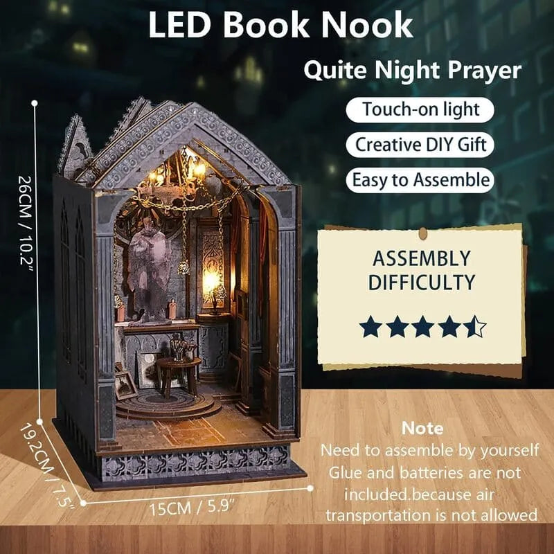 by craftoyx Interactive Lighting Book Nook Kit Details Quiet Night Prayer 