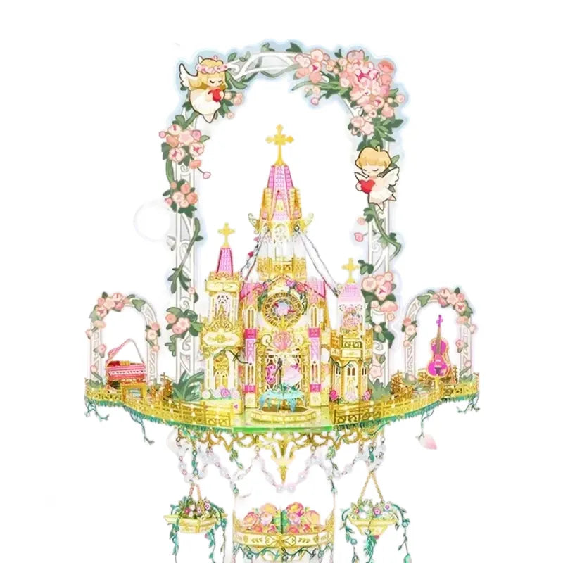 by craftoyx Rose Castle Metal Puzzle Assembled Display