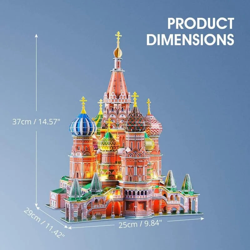 3D Puzzles | St. Basil's Cathedral with LED Lights - CraftoyX