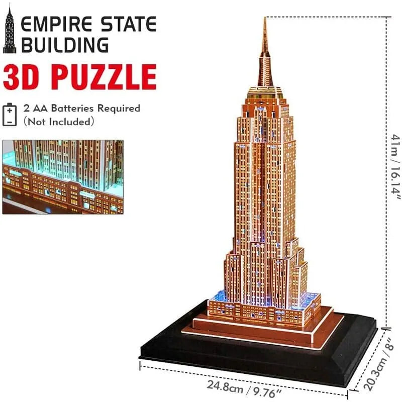 3D Puzzles | Empire State Building with LED Lights - CraftoyX