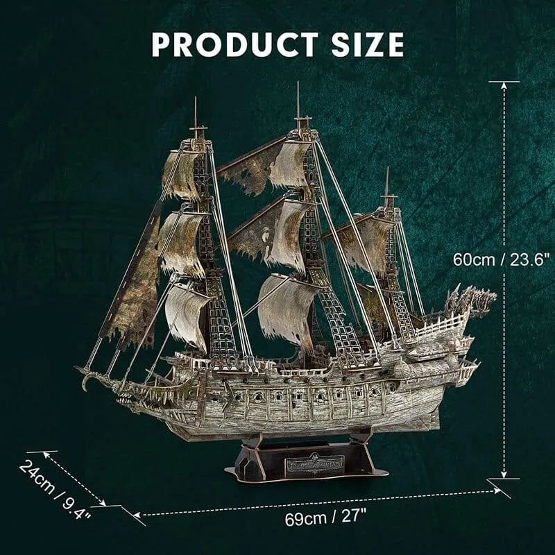 3D Puzzles | Flying Dutchman LED Pirate Ship - CraftoyX