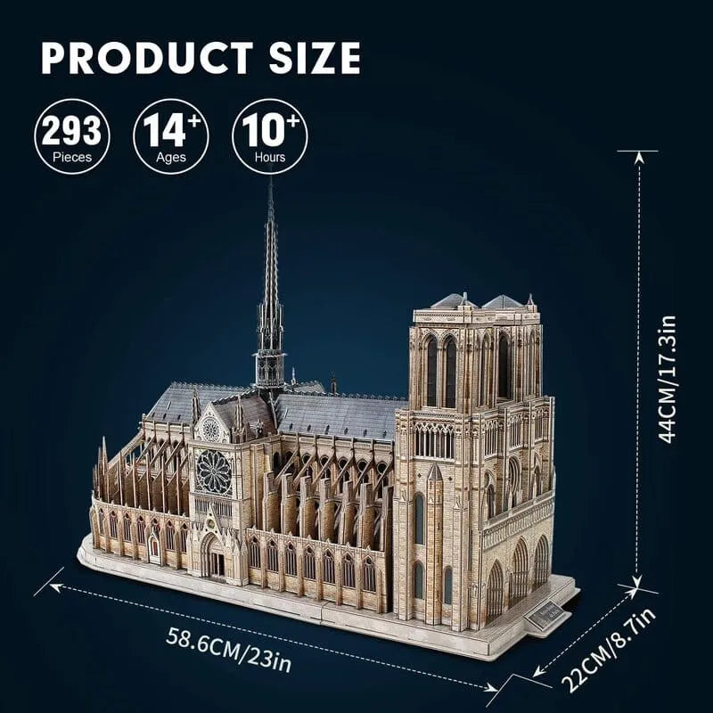 3D Puzzles | Notre Dame de Paris Church - Interactive Architectural Model - CraftoyX