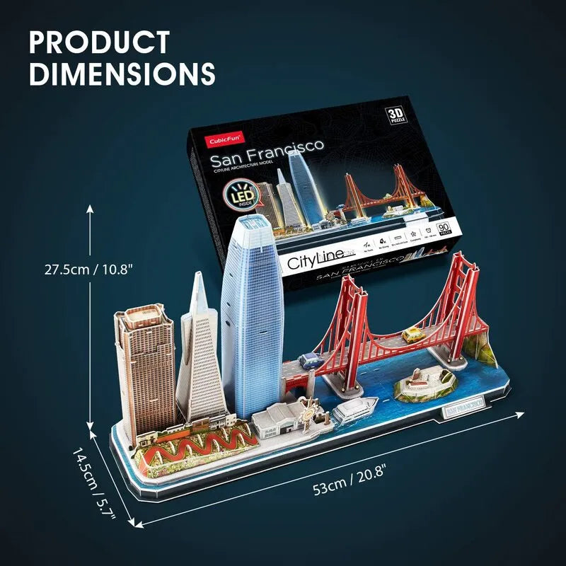 Puzzle 3D | San Francisco Cityline - Architectural Model Kit - CraftoyX