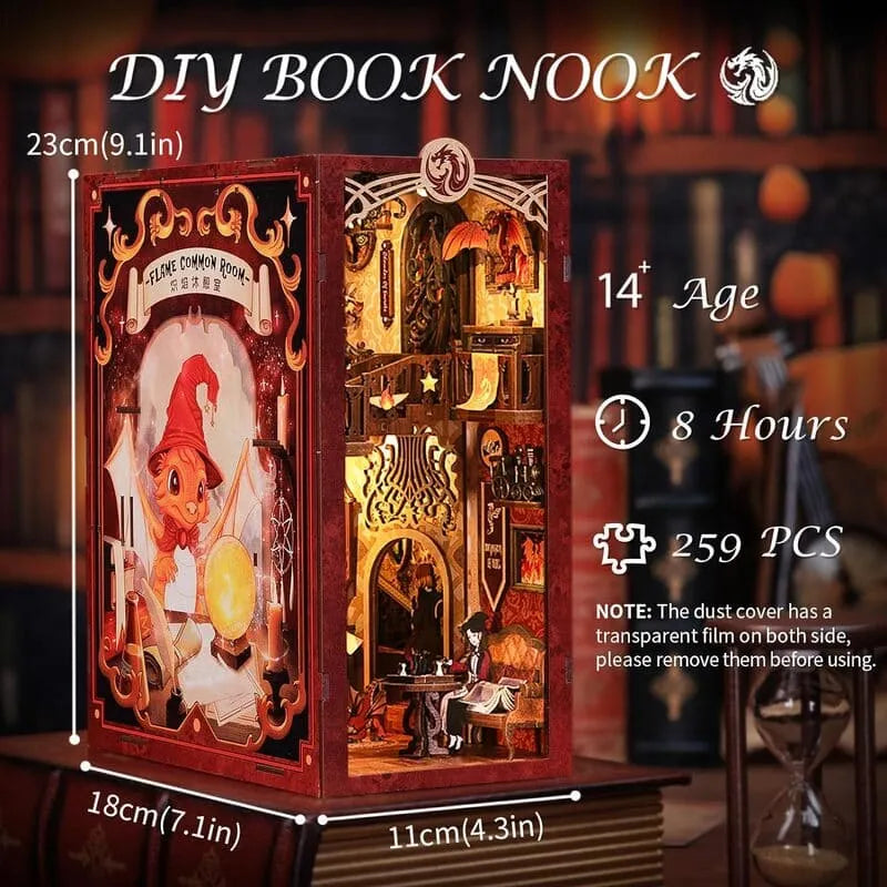 Book Nook Kit | Flame Common Room - CraftoyX