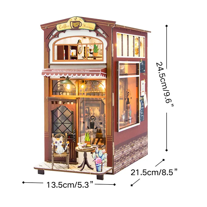 Book Nook Kit | Coffee House - Cozy Miniature Café Scene-CraftoyX