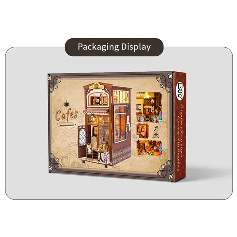 Book Nook Kit | Coffee House - Cozy Miniature Café Scene-CraftoyX