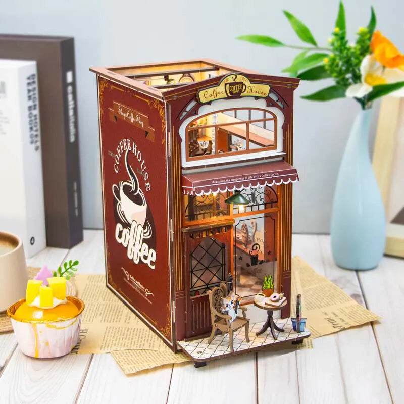 Book Nook Kit | Coffee House - Cozy Miniature Café Scene-CraftoyX