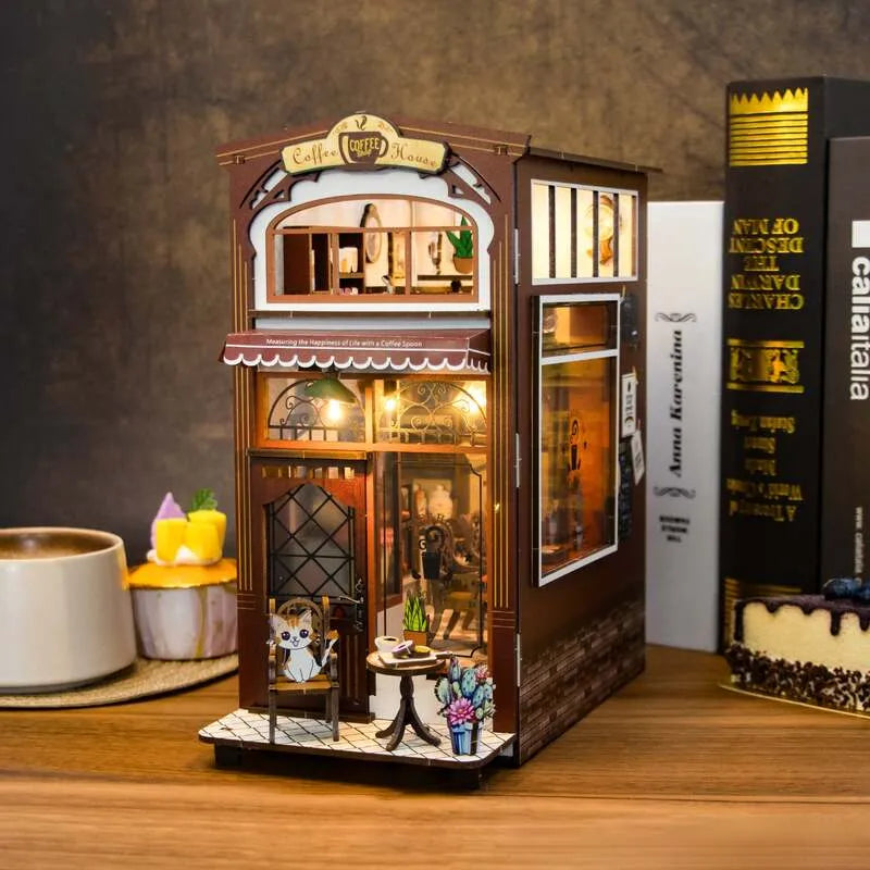 Book Nook Kit | Coffee House - Cozy Miniature Café Scene-CraftoyX