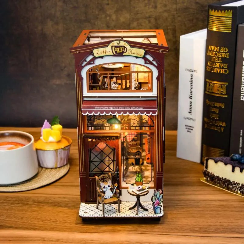 Book Nook Kit | Coffee House - Cozy Miniature Café Scene-CraftoyX