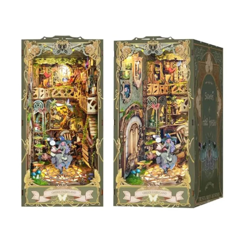 Book Nook Kits | Green Fairyland - Enchanting Miniature World - CraftoyX