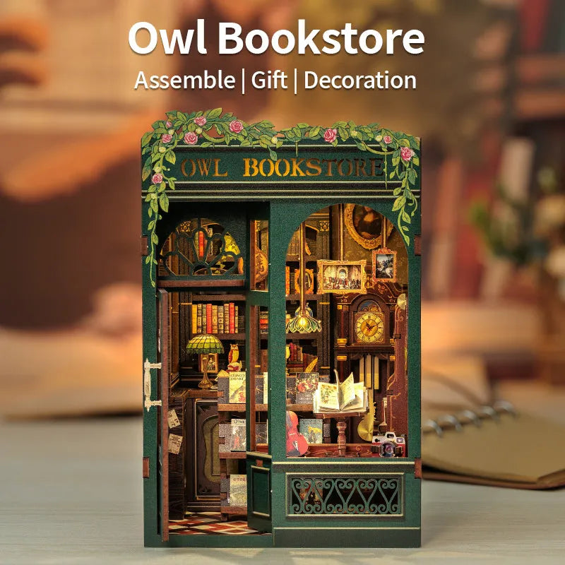 Book Nook Kit | Owl Bookstore-CraftoyX