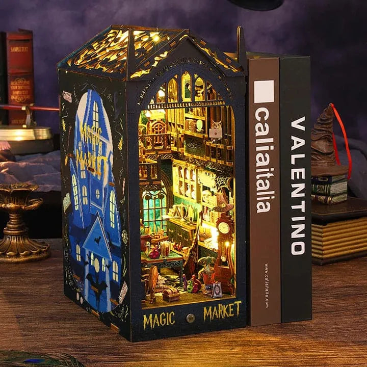 Book Nook Kits | Magic Market Enchanted Alley 3D Puzzle - CraftoyX