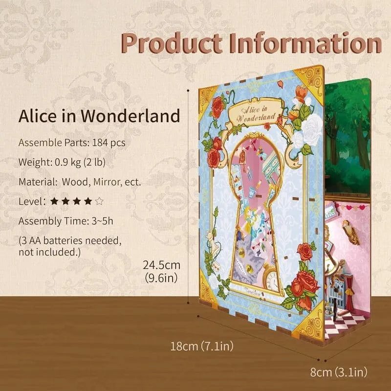 DIY Book Nook Kit | Alice in Wonderland - CraftoyX