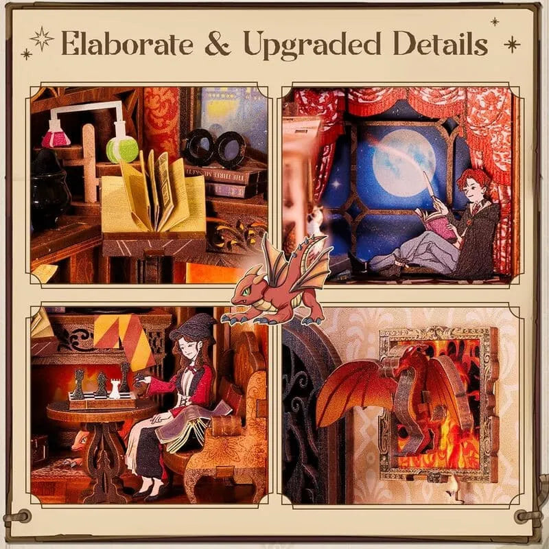 Book Nook Kit | Flame Common Room - CraftoyX