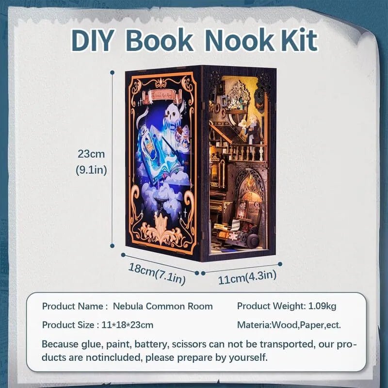 DIY Miniature Kit Book-Nook | Nebula Common Room - CraftoyX