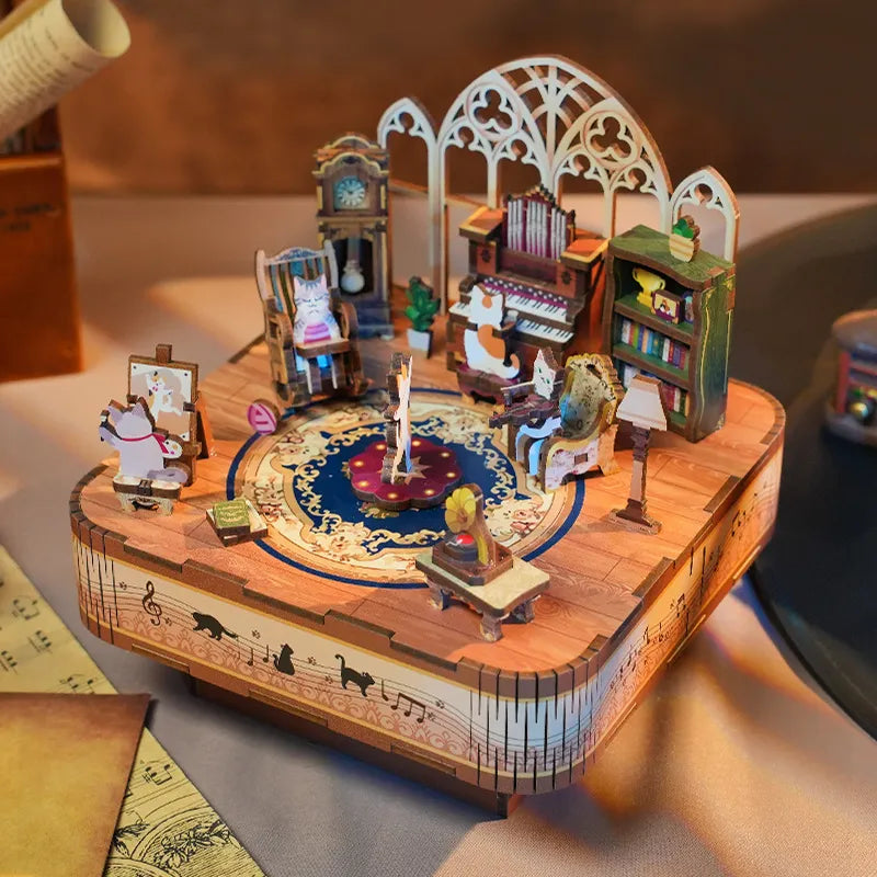 by craftoyx  cats family concert music box kit gifting idea