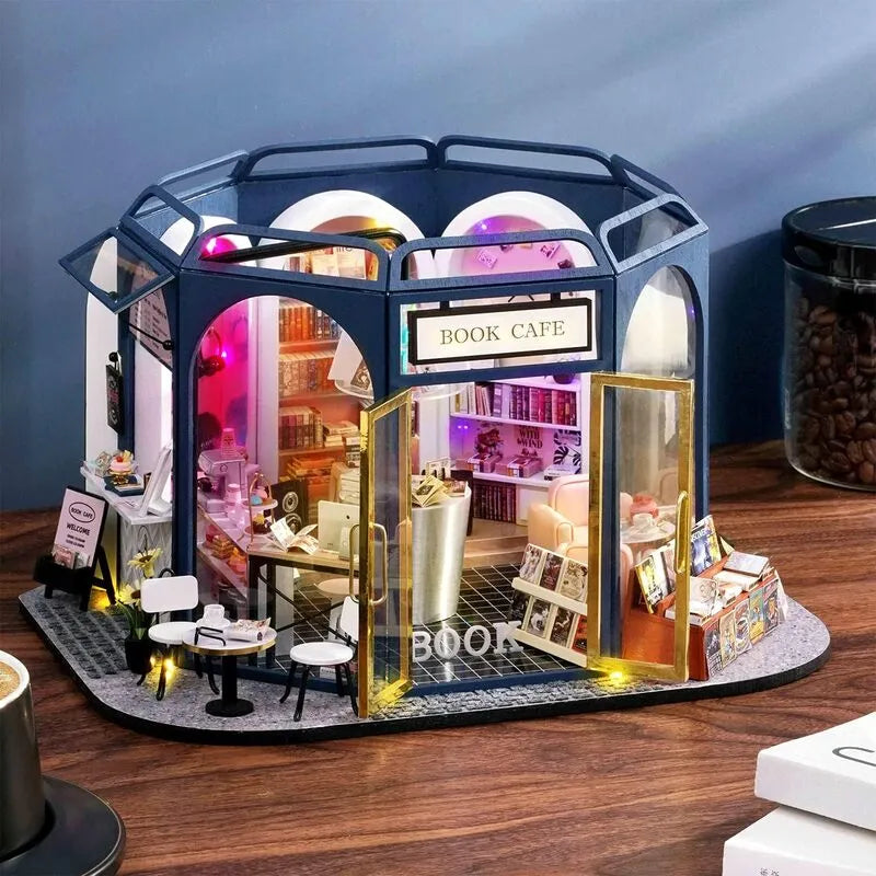 DIY Miniature House | Book Cafe Dollhouse Kit - CraftoyX